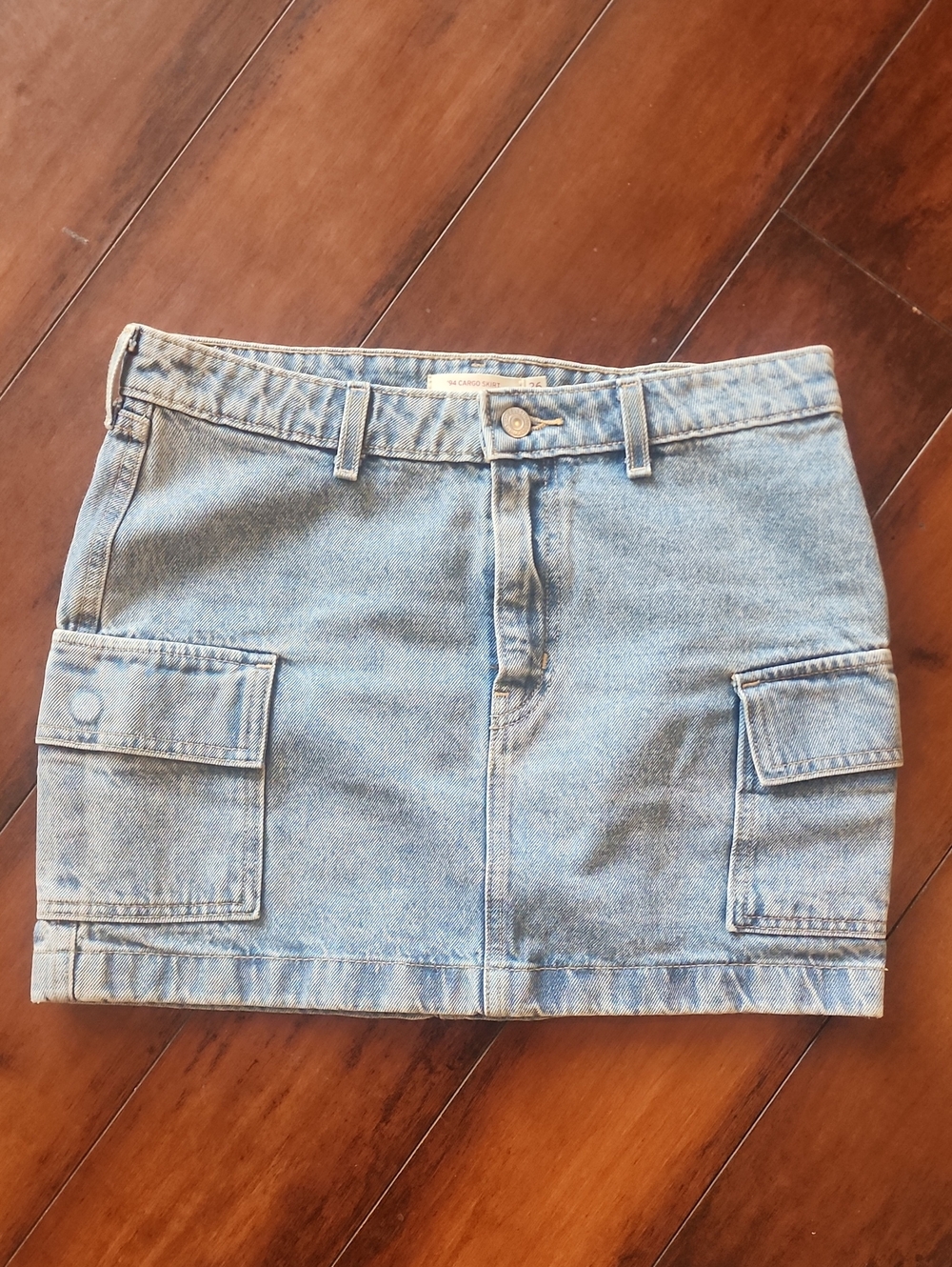 Levi's Light Wash Denim Cargo Mini Skirt